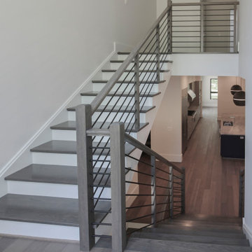 Project #79 | Minimalist Staircase with Black Horizontal Rods