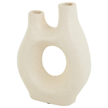 Natural Beige Paper Mache Vase 564124