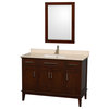 48" Single Bathroom Vanity, Ivory Marble Countertop, Undermount Sink