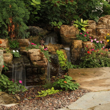 Tree and Waterfall Inspired Backyard