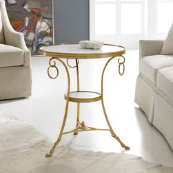 MH - Small Marble & Brass Gueridon Table - Products