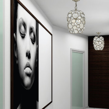 Palla Collection 1-Light 8" Antique Silver Mini Chandelier with Natural White Ca