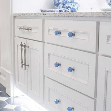 White & Blue Custom Kitchen in Johnson City, TN
