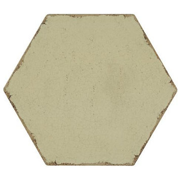 Annie Selke Farmhouse Hex Sage Green Porcelain Wall and Floor Tile 8 x 8 in.