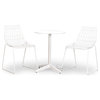 Ace 3 Piece Dining Set with Matte White Table, Matte White