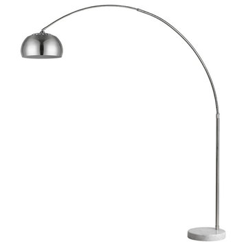 Acclaim Mid 1 Light Arc Floor Lamp, Nickel/Nickel
