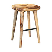 Solid Sheesham Wood Counter Stool, Natural