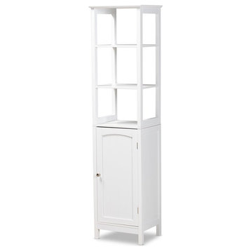 Baxton Studio Beltran White Finished Wood Bathroom Storage Cabinet