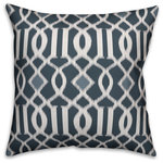 DDCG - Blue Kirkwood Spun Poly Pillow, 18"x18" - This polyester pillow features a navy kirkwood design to help you add a stunning accent piece to  your home.   The durable fabric of this item ensures it lasts a long time in your home.  The result is a quality crafted product that makes for a stylish addition to your home. Made to order.