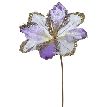 Vickerman 20" Amaryllis, 9" Flower, Set of 3, Violet
