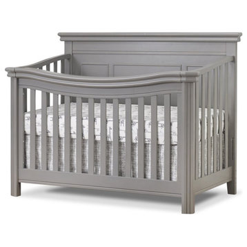 Sorelle Finley Lux Flat Top Wooden Convertible Crib in Weathered Gray