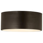 Z-Lite - Z-Lite Harley 2 Light Flush Mount, Bronze - The contemporary Harley flush mount metal drum has classic appeal with a low profile that conveys understated elegance through its large-scale silhouette. It is available in a choice of Brushed Nickel, Polished Chrome, Matte Black, Bronze, and Rubbed Brass finishes.