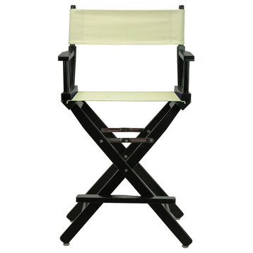 24" Director's Chair With Black Frame, Natural/Wheat Canvas