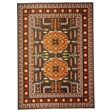 Weave & Wander Hurst Rug, Orange/Gray, 10'x13'2"