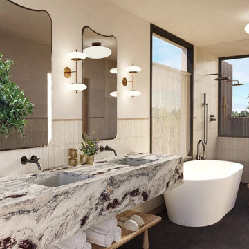 Custom Mirrors and Splash Panel Shower Enclosures at Hotel in Gardiner, NY
