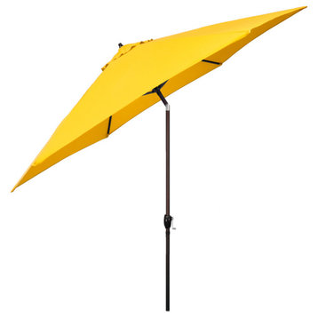 Astella 11' Round Table Patio Umbrella, Auto Crank Lift, Polyester, Yellow