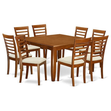 9-Piece Formal Dining Room Set, Dinette Table With Leaf and 8 Kitchen Chairs