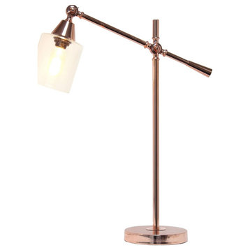 Elegant Designs Tilting Arm Desk Lamp Rose Gold