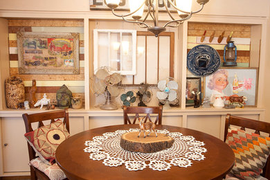 Dining room - eclectic dining room idea in Omaha with beige walls