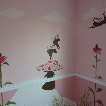 chidrens room mural fairy land