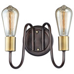 Maxim Lighting - Maxim Lighting Haven 2-Light Wall Sconce, Black/Satin Nickel - Arms that gracefully descend from a collector cradle a round metal band that can be removed for a minimalistic look. Available in two finish combinations: Black with Satin Nickel Accents and Oil Rubbed Bronze with Antique Brass accents.