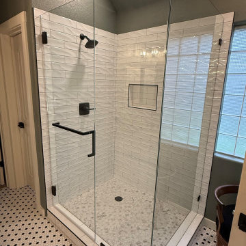 Custom Frameless Corner Shower Enclosure | New Braunfels, TX