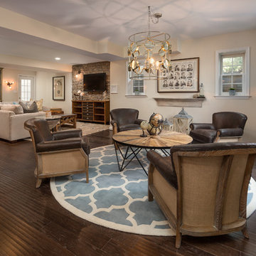 Industrial Stacked Stone Basement