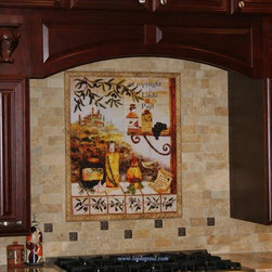Tuscan Kitchen Backsplash by artist Linda Paul - Tile