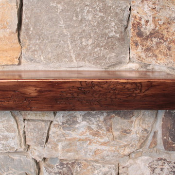 Reclaimed wood mantle Fernie BC