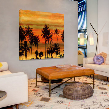Palms Against Gold Sky