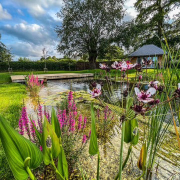 Family garden and swimming pond, Dorset