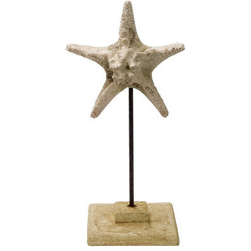 Stone Cast Starfish on Stand