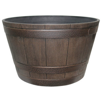 Southern Patio HDR-001225 High Density Resin Whiskey Barrel Planter, 20.5"