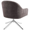 Linon London Upholstered Steel Leg Swivel Accent Chair in Gray Fabric
