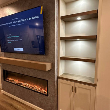 Luxury Fireplace Media Wall With Custom Cabinets in Charlotte