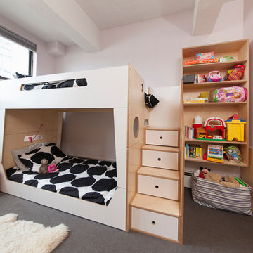Park Slope; Bunk bed, desks and storage for two sisters