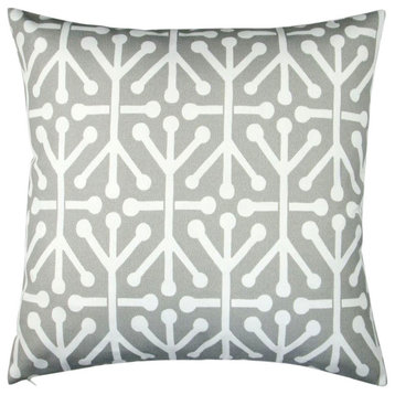 18" Outdoor Aruba Gray Linear Geometric Throw Pillow, Gray, Set of 2, Pillow Cov