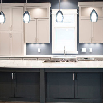 Kitchen island with pendant lighting