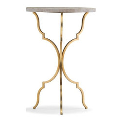 Round Gold Base End Table - Side Tables And End Tables