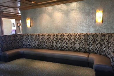 Inspiration for a mediterranean home theater remodel in Denver