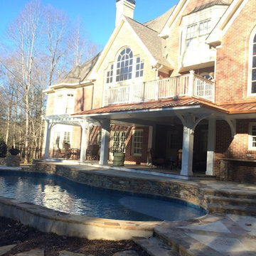 Pool cabana,deck,arbor