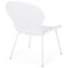 Freda Modern Outdoor 2 Seater Iron Chat Set Wth Side Table, Matte White
