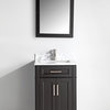 Vanity Set With Carrara Marble Top, 24", Espresso, Standard Mirror