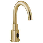 Fontana Showers - Fontana Commercial Brushed Gold Touchless Automatic Sensor Faucet - Here is a Touchless Volume Sensor faucet in a class of its own. It has Brushed Gold finish which sets your restroom apart from others. The infrared sensors enable totally hands-free operation, effectively preventing the transfer of germs. This Fontana Commercial Brushed Gold Touchless Automatic Sensor Faucet is compatible with all standard US plumbing. The faucet can be used in commercial and residential locations, and is ADA Compliant, and has a 5-year warranty.