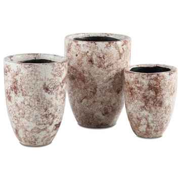 Marne Brown and Off White Vase, 3-Piece Set