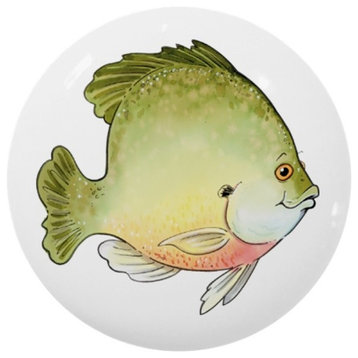 Big Green Fish Ceramic Cabinet Drawer Knob
