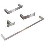 Celeste Designs - Celeste Platinum 4-Pc Set Wall-Mounted Bathroom Accessories Brushed Nickel - This 4-piece matching hardware set from the PLATINUM series contains: