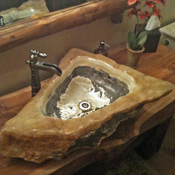 Hand Made Quartz & Black Marble Vessel Sink - Bathroom Sinks