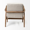 Ajax II Cream Fabric w/ Medium Brown Solid Wood Frame Accent Chair