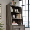 Home Square 2-Piece Set with Library Base Storage Cabinet & Hutch in Jet Acacia